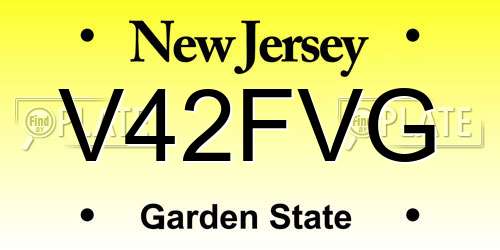 V42FVG New Jersey License Plate