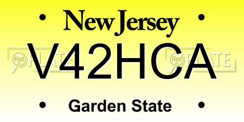 V42HCA New Jersey License Plate
