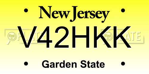 V42HKK New Jersey License Plate