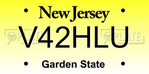 V42HLU New Jersey License Plate