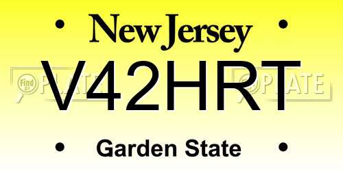 V42HRT New Jersey License Plate