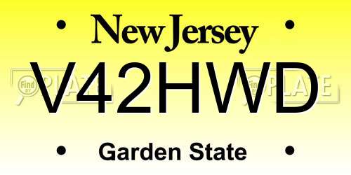 V42HWD New Jersey License Plate