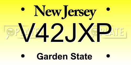 V42JXP New Jersey License Plate