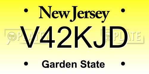 V42KJD New Jersey License Plate