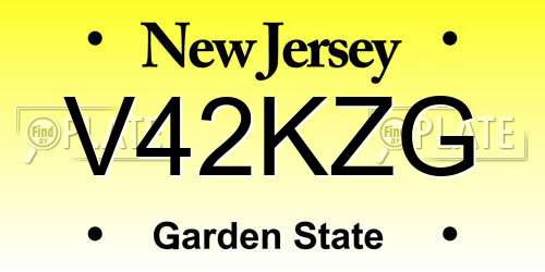 V42KZG New Jersey License Plate