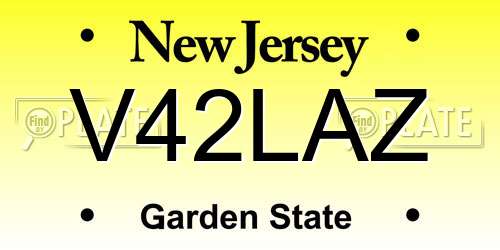 V42LAZ New Jersey License Plate
