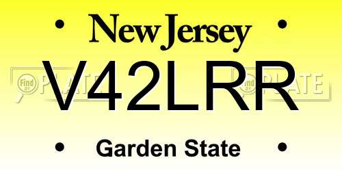 V42LRR New Jersey License Plate
