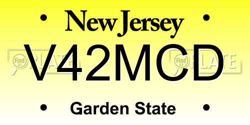 V42MCD New Jersey License Plate