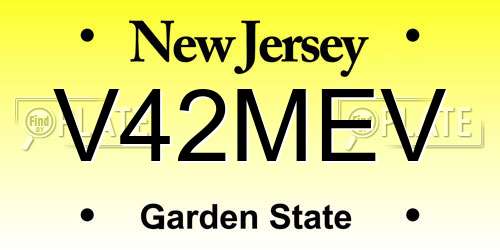 V42MEV New Jersey License Plate