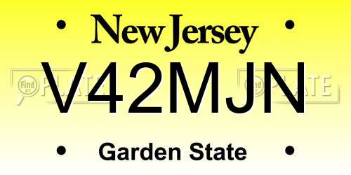 V42MJN New Jersey License Plate