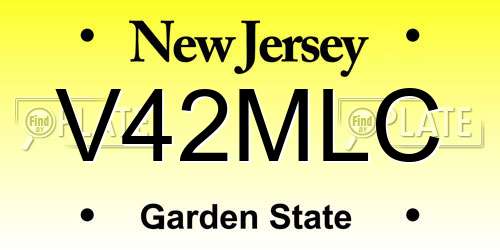 V42MLC New Jersey License Plate