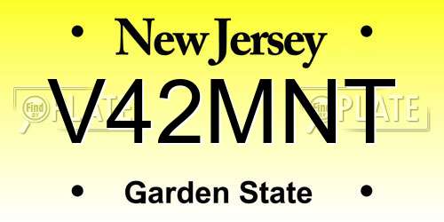 V42MNT New Jersey License Plate