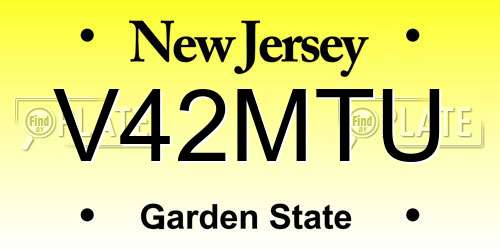 V42MTU New Jersey License Plate