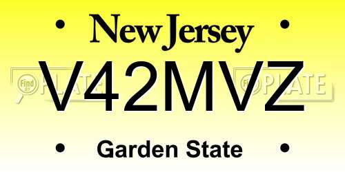 V42MVZ New Jersey License Plate