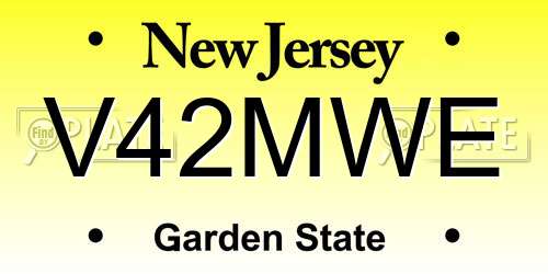 V42MWE New Jersey License Plate