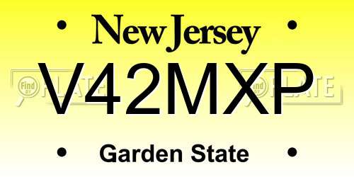 V42MXP New Jersey License Plate