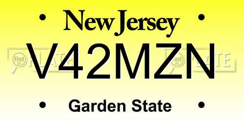 V42MZN New Jersey License Plate