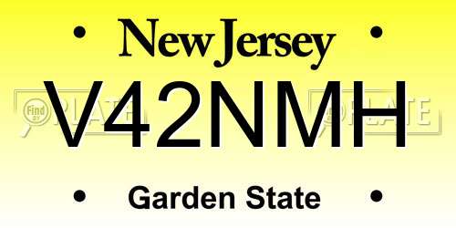 V42NMH New Jersey License Plate