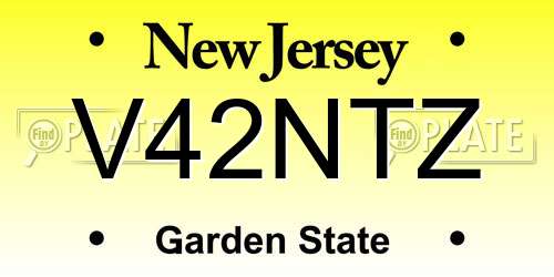 V42NTZ New Jersey License Plate