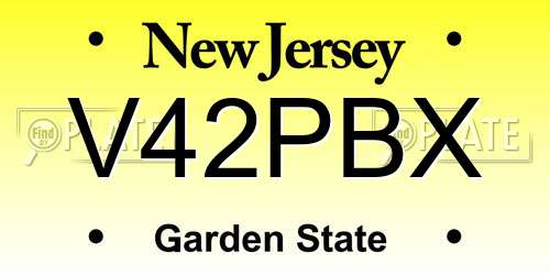 V42PBX New Jersey License Plate