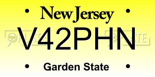 V42PHN New Jersey License Plate