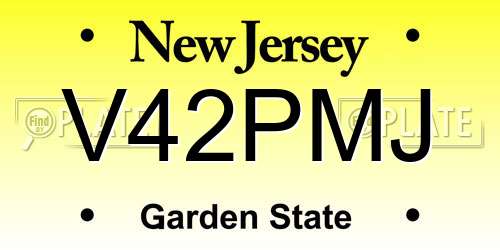 V42PMJ New Jersey License Plate