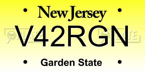 V42RGN New Jersey License Plate