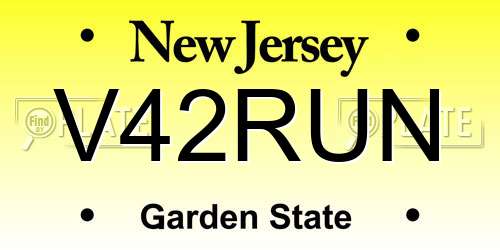 V42RUN New Jersey License Plate