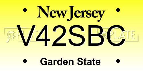 V42SBC New Jersey License Plate
