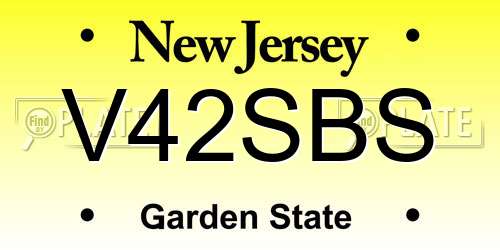 V42SBS New Jersey License Plate