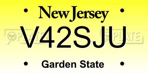 V42SJU New Jersey License Plate