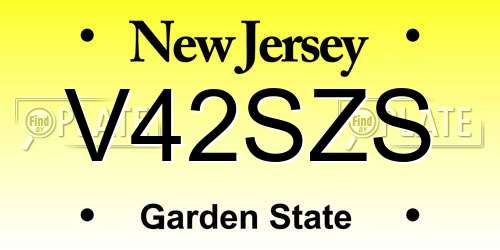 V42SZS New Jersey License Plate