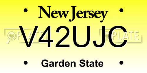 V42UJC New Jersey License Plate