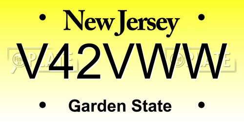 V42VWW New Jersey License Plate