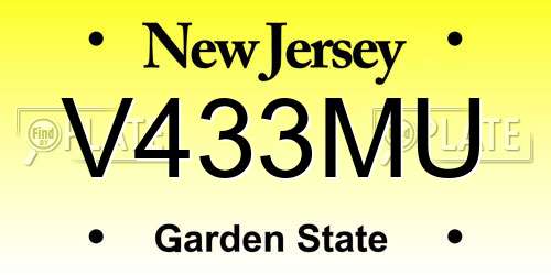 V433MU New Jersey License Plate