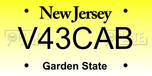 V43CAB New Jersey License Plate