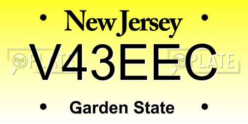 V43EEC New Jersey License Plate