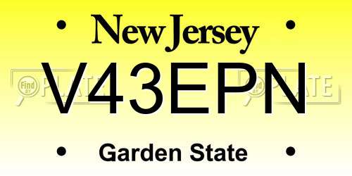 V43EPN New Jersey License Plate