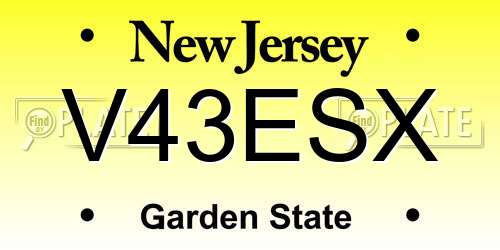 V43ESX New Jersey License Plate