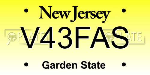 V43FAS New Jersey License Plate