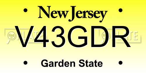 V43GDR New Jersey License Plate