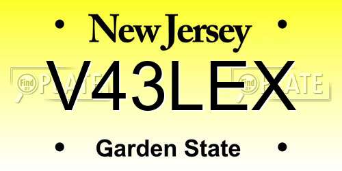 V43LEX New Jersey License Plate