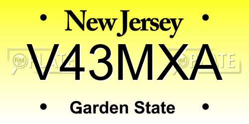 V43MXA New Jersey License Plate