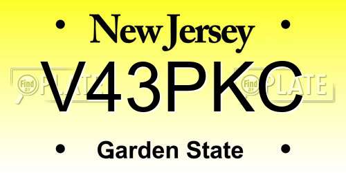 V43PKC New Jersey License Plate