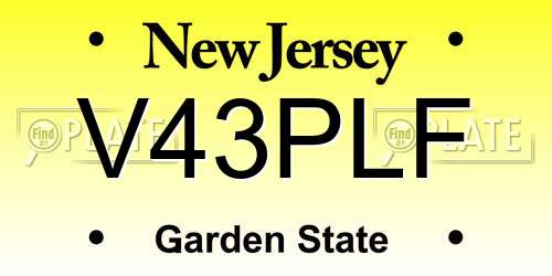 V43PLF New Jersey License Plate