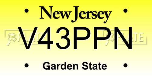 V43PPN New Jersey License Plate