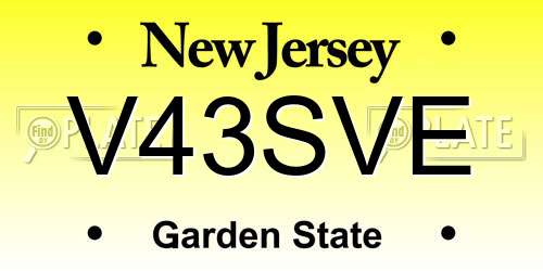 V43SVE New Jersey License Plate