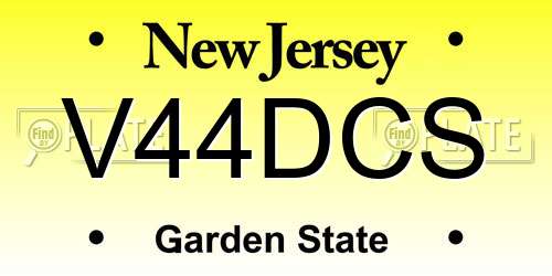 V44DCS New Jersey License Plate