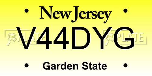 V44DYG New Jersey License Plate