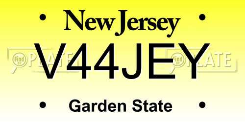 V44JEY New Jersey License Plate